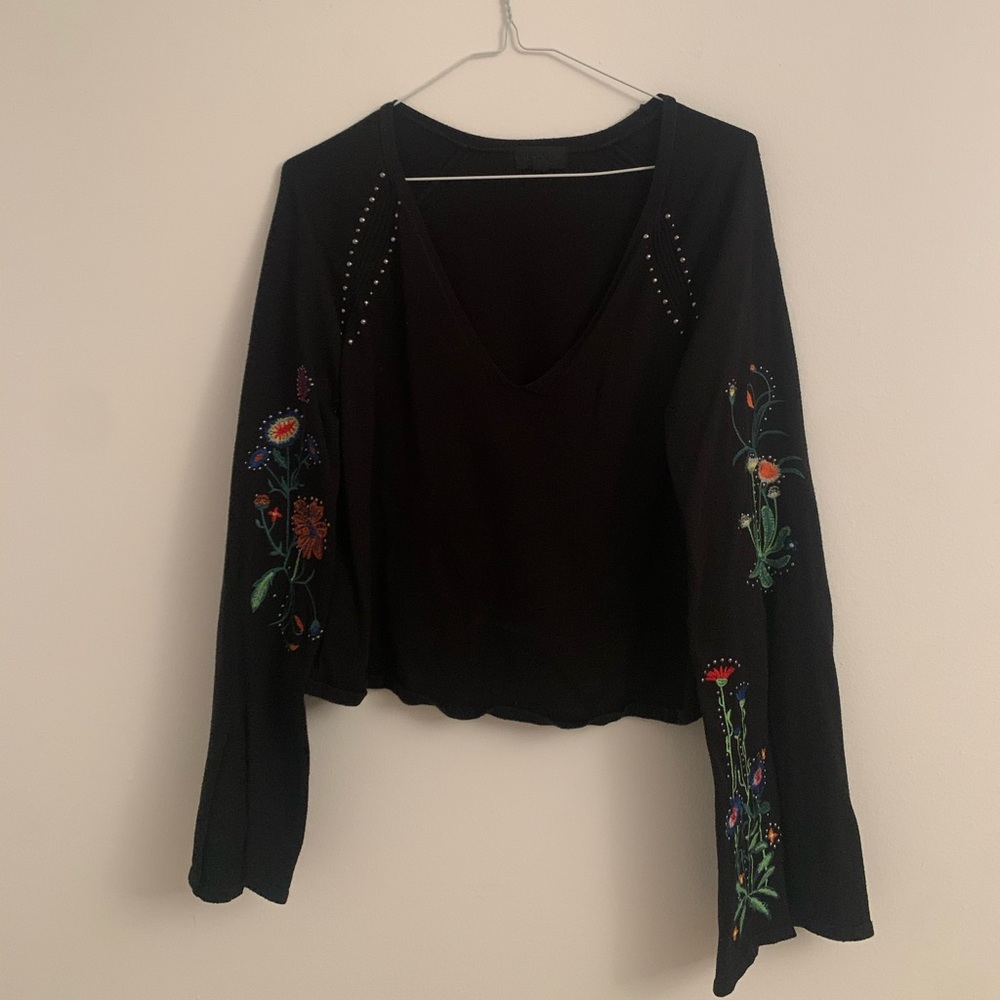 Topshop black v neck sweater